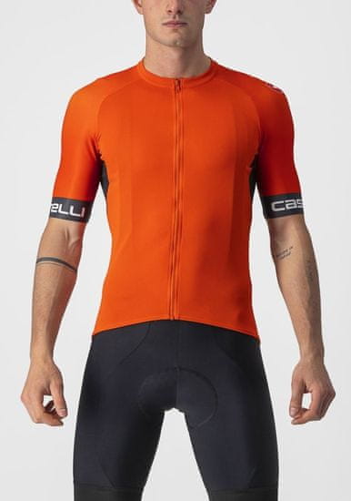 Castelli Pánský cyklistický dres Entrata VI Jersey Fiery Red/Dark Gray-Ivory