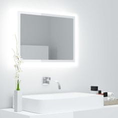 Vidaxl LED koupelnové zrcadlo bílé vysoký lesk 60x8,5x37 cm akrylové