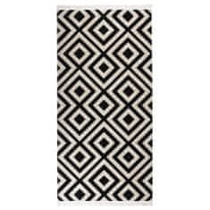 Greatstore Venkovní koberec hladce tkaný 100 x 200 cm černobéžový