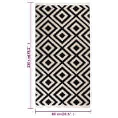 Greatstore Venkovní koberec hladce tkaný 80 x 150 cm černobéžový