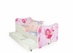 Halmar Dětská postel s roštem a matrací Happy Fairy - bílá / kombinace barev