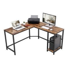 Houseland Rohový psací stůl SARAH hnědý/černý