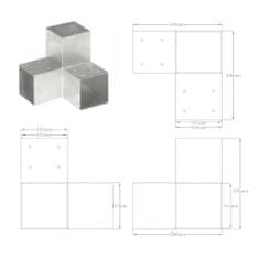 Greatstore Trámová spojka 4 ks ve tvaru Y pozinkovaný kov 101 x 101 mm