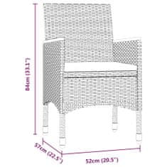Vidaxl 5dílný zahradní jídelní set s poduškami šedočerný