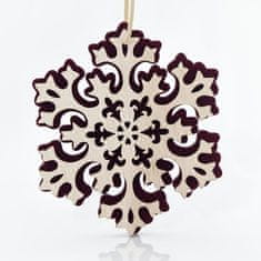 Eurolamp SA Vánoční dekorace Závěsná sněhová vločka, dřevěná 14 x 0,5 x 15 cm, 1 ks
