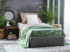 Beliani Čalouněná šedá postel s úložným prostorem 90x200 cm DINAN