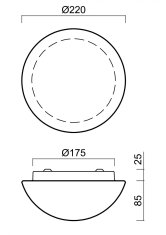 OSMONT OSMONT 51221 AURA 1 stropní/nástěnné skleněné svítidlo bílá IP43 3000 K 8W LED