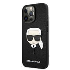 Karl Lagerfeld KLHCP13LSAKHBK hard silikonové pouzdro iPhone 13 / 13 Pro 6.1" black Saffiano Ikonik Karl`s Head