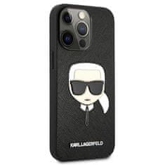 Karl Lagerfeld KLHCP13LSAKHBK hard silikonové pouzdro iPhone 13 / 13 Pro 6.1" black Saffiano Ikonik Karl`s Head