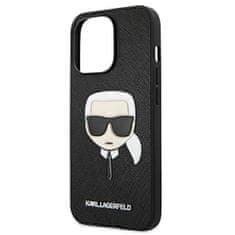 Karl Lagerfeld KLHCP13LSAKHBK hard silikonové pouzdro iPhone 13 / 13 Pro 6.1" black Saffiano Ikonik Karl`s Head