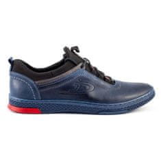 Pánské kožené boty K24 navy blue velikost 42