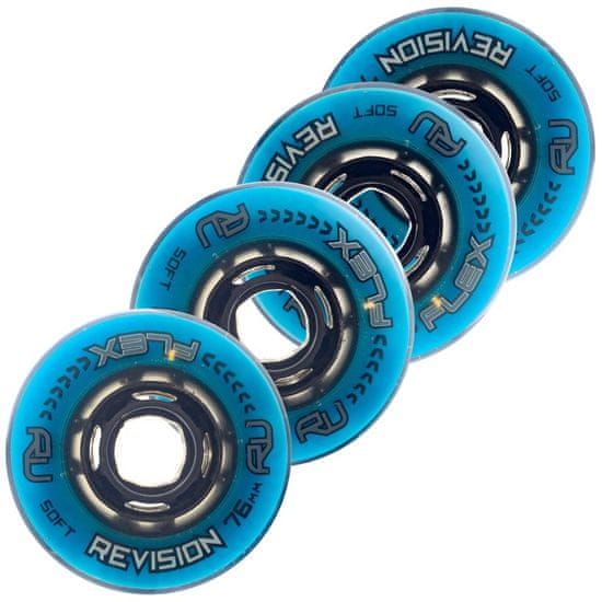 Revision Kolečka Flex Soft Indoor Blue/Black (1ks) (Tvrdost: 76A, Velikost koleček: 80mm)