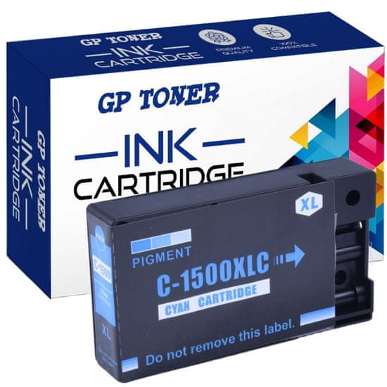 GP TONER Kompatiblní inkoust pro Canon PGI-1500XL Maxify MB 2050 2150 2155 2350 2750 2755 azurová