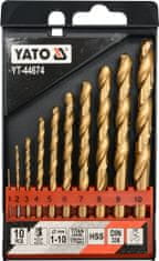 YATO Sada vrtáků do železa HSS-TiN 10ks 1-10mm
