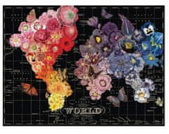 Galison Puzzle Rozkvetlá mapa světa 1000 dílků