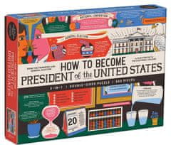 Galison Oboustranné puzzle Jak se stát prezidentem Spojených států 500 dílků