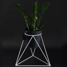 sarcia.eu Bílý kovový květinový stojan s trojúhelníkovou základnou LOFT 46cm