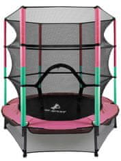 Aga Dětská trampolína 140 cm Pink/Dark Green + ochranná síť