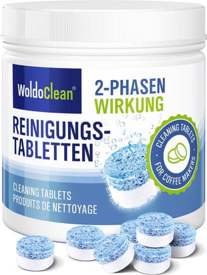 WoldoClean® Dvoufázové čistící tablety pro kávovary 25 Tablet kompatibilní s Jura, Delonghi, Bosch, Siemens, Saeco a mnoho dalších.