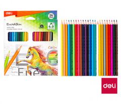 Deli stationery Pastelky Deli trojhranné ColoRun bezdřevé 24 barev EC113-24