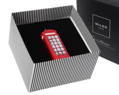 Miloo Home Ručně vyráběný telefonní budka London Booth 14 cm