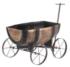 Strend Pro Květináč Woodeff, 41,5x29x19cm, whiskey barel wagon