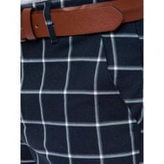 Dstreet Pánské kalhoty kostkované chinos LARY tmavě modré ux3671 s31