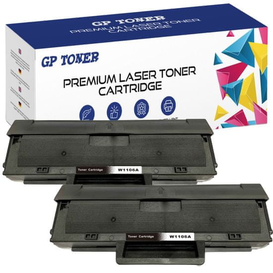 GP TONER 2x Kompatiblní toner pro HP W1106A Laser 107a 135a MFP 137fnw MFP 138fnw 138pn černá
