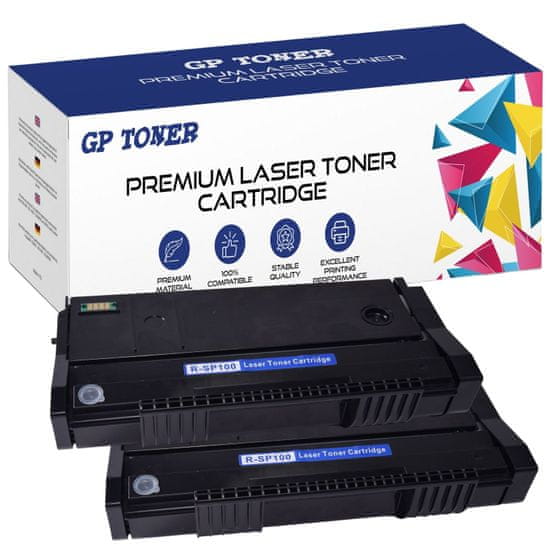 GP TONER 2x Kompatiblní toner pro Ricoh 407166 SP 100 100SU 112SU Nashuatec SP 100 100SU 100SF černá