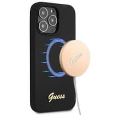 Guess GUHMP13XLSLMGBK hard silikonové pouzdro iPhone 13 Pro MAX 6.7" black Silicone Script Gold Logo