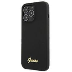 Guess GUHMP13XLSLMGBK hard silikonové pouzdro iPhone 13 Pro MAX 6.7" black Silicone Script Gold Logo