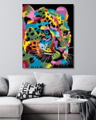 ZUTY Diamantové malování - BAREVNÝ LEOPARD 40x50 cm bez rámu a bez vypnutí plátna