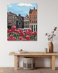 ZUTY Diamantové malování - TULIPÁNY V AMSTERDAMU II 40x50 cm bez rámu a bez vypnutí plátna