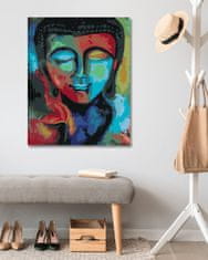 ZUTY Diamantové malování - BAREVNÝ BUDDHA A KVĚTINY 40x50 cm vypnuté plátno na rám