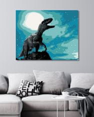 ZUTY Diamantové malování - TYRANNOSAURUS REX V NOCI 40x50 cm bez rámu a bez vypnutí plátna