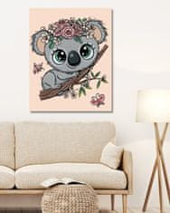 ZUTY Diamantové malování - ROZTOMILÁ KOALA NA VĚTVI 40x50 cm bez rámu a bez vypnutí plátna