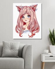 ZUTY Diamantové malování - ANIME DÍVKA S RŮŽOVÝMI VLASY 40x50 cm vypnuté plátno na rám