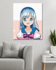 ZUTY Diamantové malování - ANIME DÍVKA S MAŠLÍ 40x50 cm bez rámu a bez vypnutí plátna