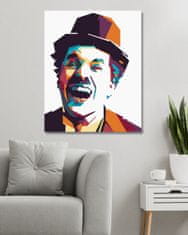 ZUTY Diamantové malování - BAREVNÝ CHARLIE CHAPLIN 40x50 cm bez rámu a bez vypnutí plátna