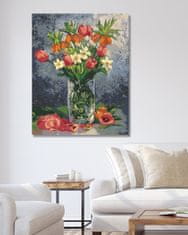 ZUTY Diamantové malování - TULIPÁNY A DALŠÍ JARNÍ KVĚTINY VE VÁZE 40x50 cm bez rámu a bez vypnutí plátna