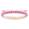 Thomas Sabo Náramek "Srdce" , LBA0048-597-9-L21v, Love Bridge, 925 Sterling silver, 18k rose gold plating, nylon pink