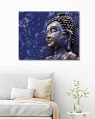 ZUTY Diamantové malování - BUDDHA NA MODRÉM POZADÍ 40x50 cm bez rámu a bez vypnutí plátna