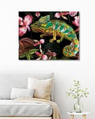 ZUTY Malování podle čísel - CHAMELEON A ORCHIDEJE 40x50 cm vypnuté plátno na rám