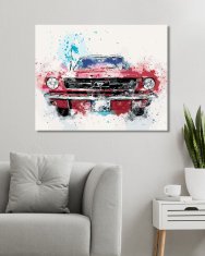 ZUTY Diamantové malování - AUTO MUSTANG 40x50 cm bez rámu a bez vypnutí plátna