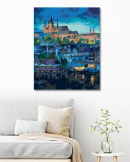 ZUTY Malování podle čísel - TEMNÁ PRAHA 40x50 cm bez rámu a bez vypnutí plátna