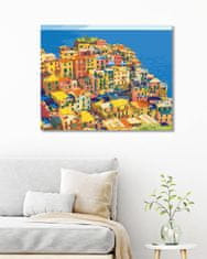 ZUTY Diamantové malování - DOMY V NÁRODNÍM PARKU CINQUE TERRE 40x50 cm bez rámu a bez vypnutí plátna