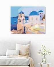 ZUTY Diamantové malování - SANTORINI, ŘECKO (TED DAVIS) 40x50 cm bez rámu a bez vypnutí plátna