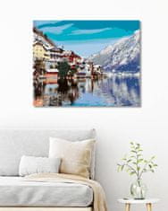 ZUTY Malování podle čísel - HALLSTATT U JEZERA V ALPÁCH 40x50 cm vypnuté plátno na rám