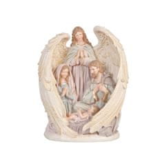 Clayre & Eef Dekorativní figurka svaté rodiny s andělem 6PR0421