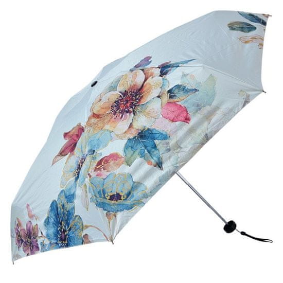 Clayre & Eef Skládací deštník WHITE FLOWERS JZUM0033